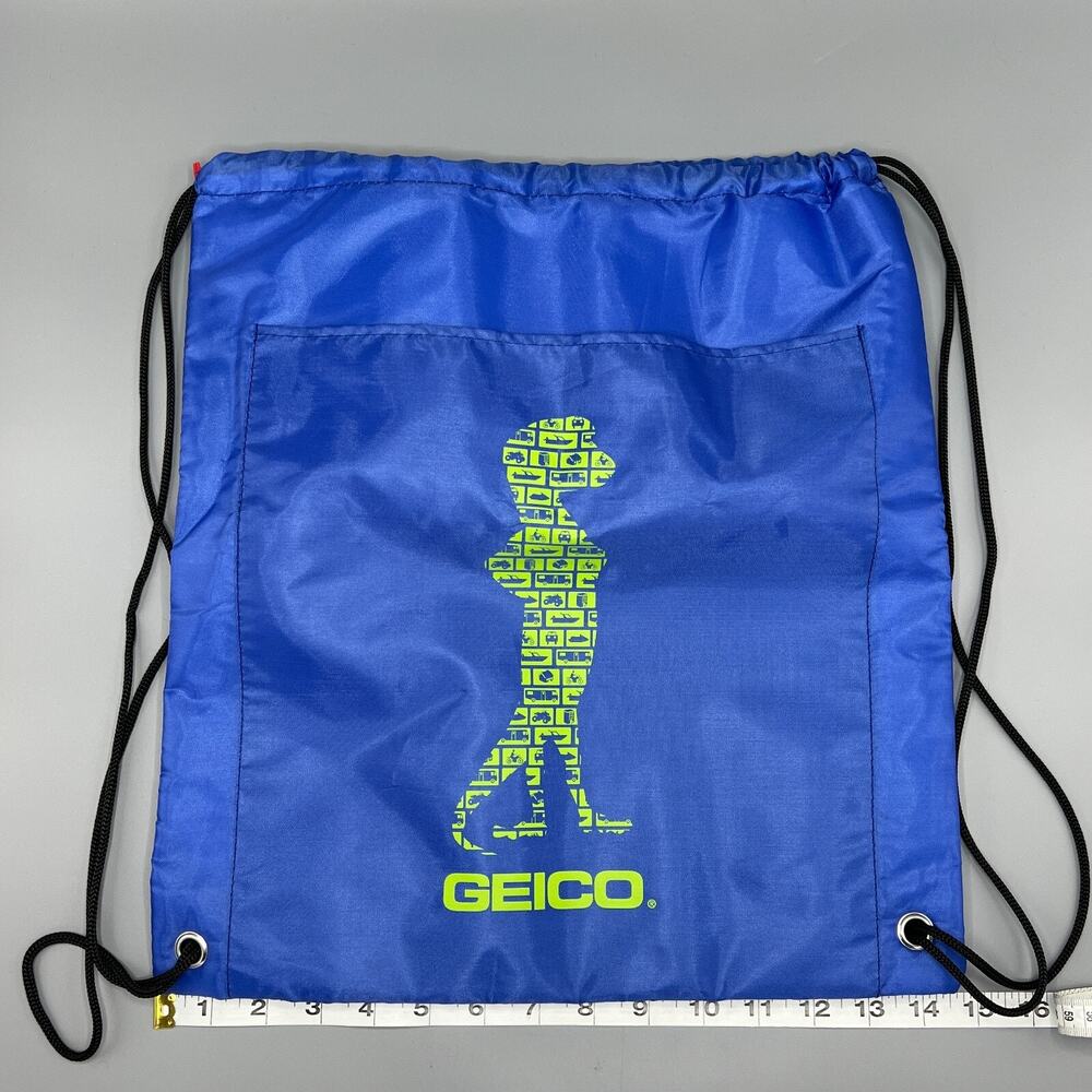 Geico Promo Drawstring Cinch Sack School Tote Gym Beach Travel Bag Blue NWOT - Picture 2 of 7